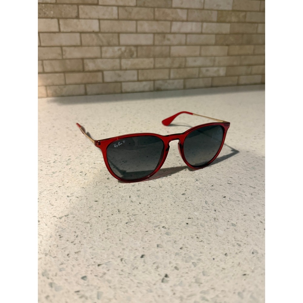 Ray-Ban Erika Sunglasses RB4171 Red Transparent Frame Grey Gradient Polarized